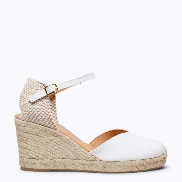 MiMaO ShopOnline NERJA VERNI – Espadrilles Compensées Talon Haut Avec Boucle BLANC 1