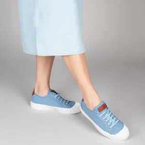 MiMaO ShopOnline BAMBA – Baskets Casual En Toile Pour Femme BLEU 19