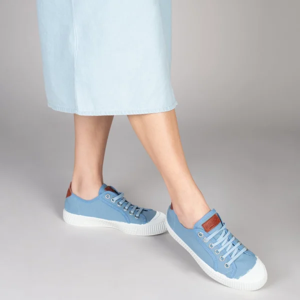 MiMaO ShopOnline BAMBA – Baskets Casual En Toile Pour Femme BLEU 7