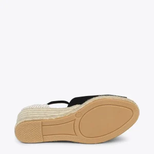 MiMaO ShopOnline SITGES – Espadrilles Compensées à Bout Ouvert NOIR 16