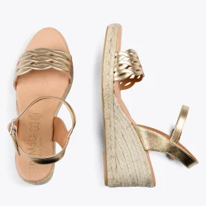 MiMaO ShopOnline TRENZA – Espadrilles En Jute Naturel Et Tige Tressée DORÉ 10