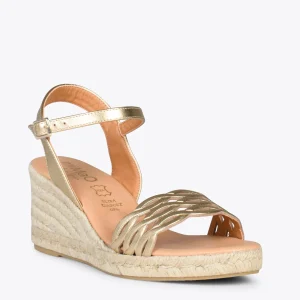 MiMaO ShopOnline TRENZA – Espadrilles En Jute Naturel Et Tige Tressée DORÉ 14