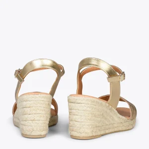 MiMaO ShopOnline TRENZA – Espadrilles En Jute Naturel Et Tige Tressée DORÉ 12