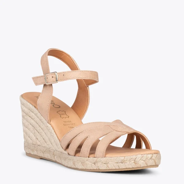 MiMaO ShopOnline HOYAMBRE – Sandales à Talon Compensé En Jute NUDE 5