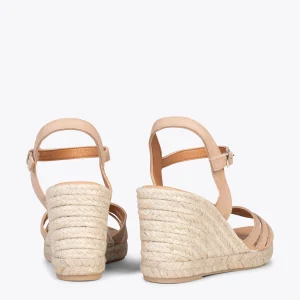 MiMaO ShopOnline HOYAMBRE – Sandales à Talon Compensé En Jute NUDE 12