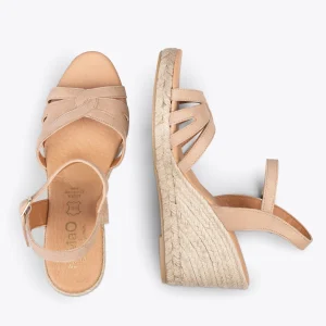 MiMaO ShopOnline HOYAMBRE – Sandales à Talon Compensé En Jute NUDE 10