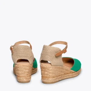 MiMaO ShopOnline ALTEA – Espadrilles à Talon Moyen VERT 12