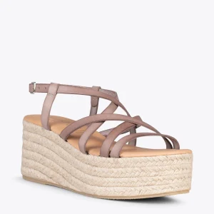 MiMaO ShopOnline ALAJAR – Sandales Compensées En Jute TAUPE 14