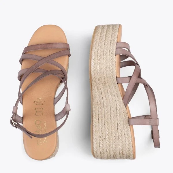 MiMaO ShopOnline ALAJAR – Sandales Compensées En Jute TAUPE 3