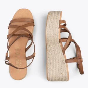 MiMaO ShopOnline ALAJAR – Sandales Compensées En Jute CAMEL 10