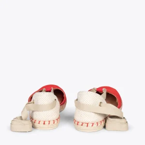 MiMaO ShopOnline ALGARVE – Espadrilles Plates Pour Femme ROUGE 13