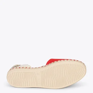 MiMaO ShopOnline ALGARVE – Espadrilles Plates Pour Femme ROUGE 17