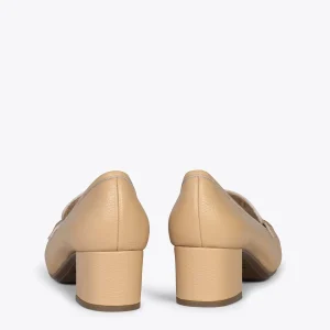 MiMaO ShopOnline ANTIFAZ – Mocassins Avec Masque à Talon Pour Femme BEIGE 13