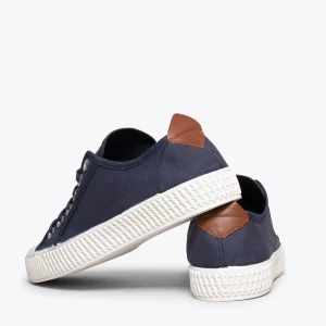 MiMaO ShopOnline BAMBA – Baskets Casual En Toile Pour Femme BLEU MARINE 13