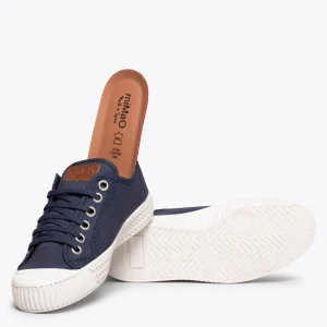 MiMaO ShopOnline BAMBA – Baskets Casual En Toile Pour Femme BLEU MARINE 17