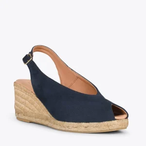 MiMaO ShopOnline MOJACAR – Espadrilles Compensées à Bride Arrière BLEU MARINE 14