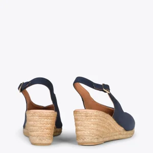 MiMaO ShopOnline MOJACAR – Espadrilles Compensées à Bride Arrière BLEU MARINE 12