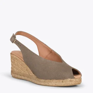 MiMaO ShopOnline MOJACAR – Espadrilles Compensées à Bride Arrière TAUPE 14