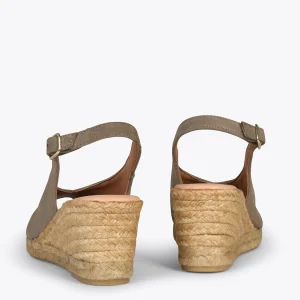 MiMaO ShopOnline MOJACAR – Espadrilles Compensées à Bride Arrière TAUPE 12