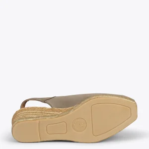 MiMaO ShopOnline MOJACAR – Espadrilles Compensées à Bride Arrière TAUPE 16