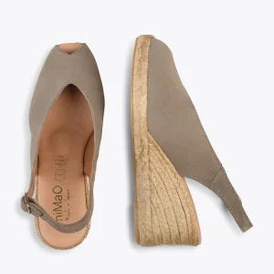 MiMaO ShopOnline MOJACAR – Espadrilles Compensées à Bride Arrière TAUPE 10