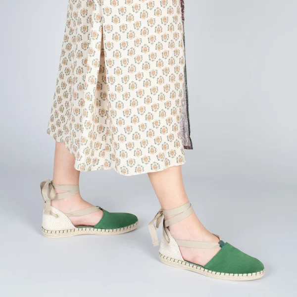 MiMaO ShopOnline ALGARVE – Espadrilles Plates Pour Femme VERT 7