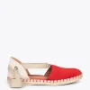 MiMaO ShopOnline ALGARVE – Espadrilles Plates Pour Femme ROUGE 22