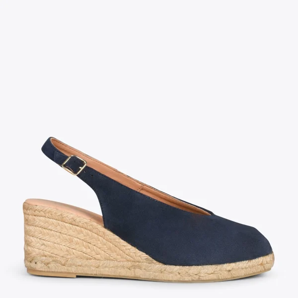 MiMaO ShopOnline MOJACAR – Espadrilles Compensées à Bride Arrière BLEU MARINE 1