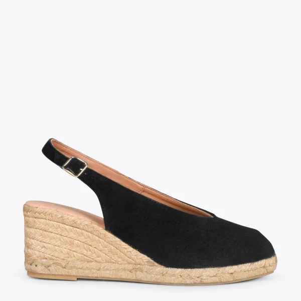 MiMaO ShopOnline MOJACAR – Espadrilles Compensées à Bride Arrière NOIR 1