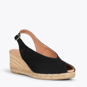 MiMaO ShopOnline MOJACAR – Espadrilles Compensées à Bride Arrière NOIR 14