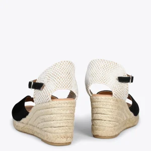 MiMaO ShopOnline SITGES – Espadrilles Compensées à Bout Ouvert NOIR 12