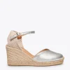 MiMaO ShopOnline NERJA – Espadrilles à Talon Haut ARGENTÉ 22